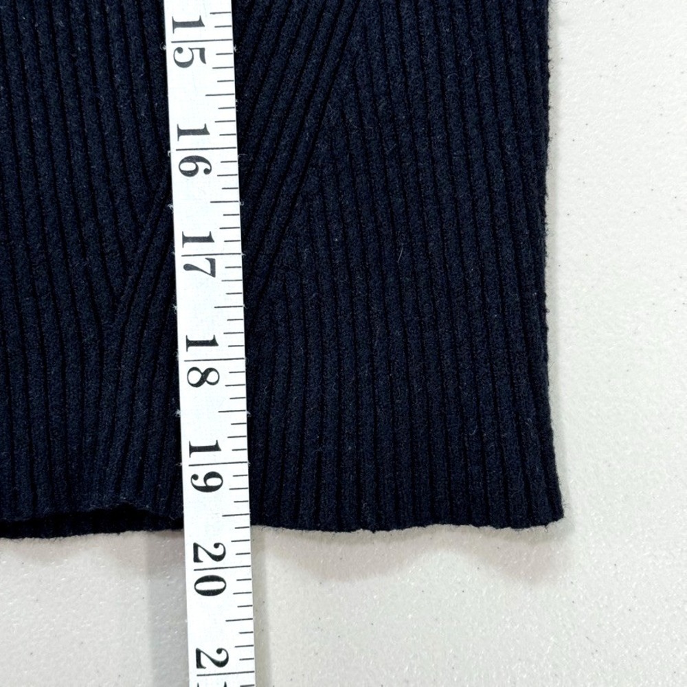 Anthropologie Maeve Cardigan Womens L Black Ribbed Cropped Capsule Soft Girl - Picture 8 of 10